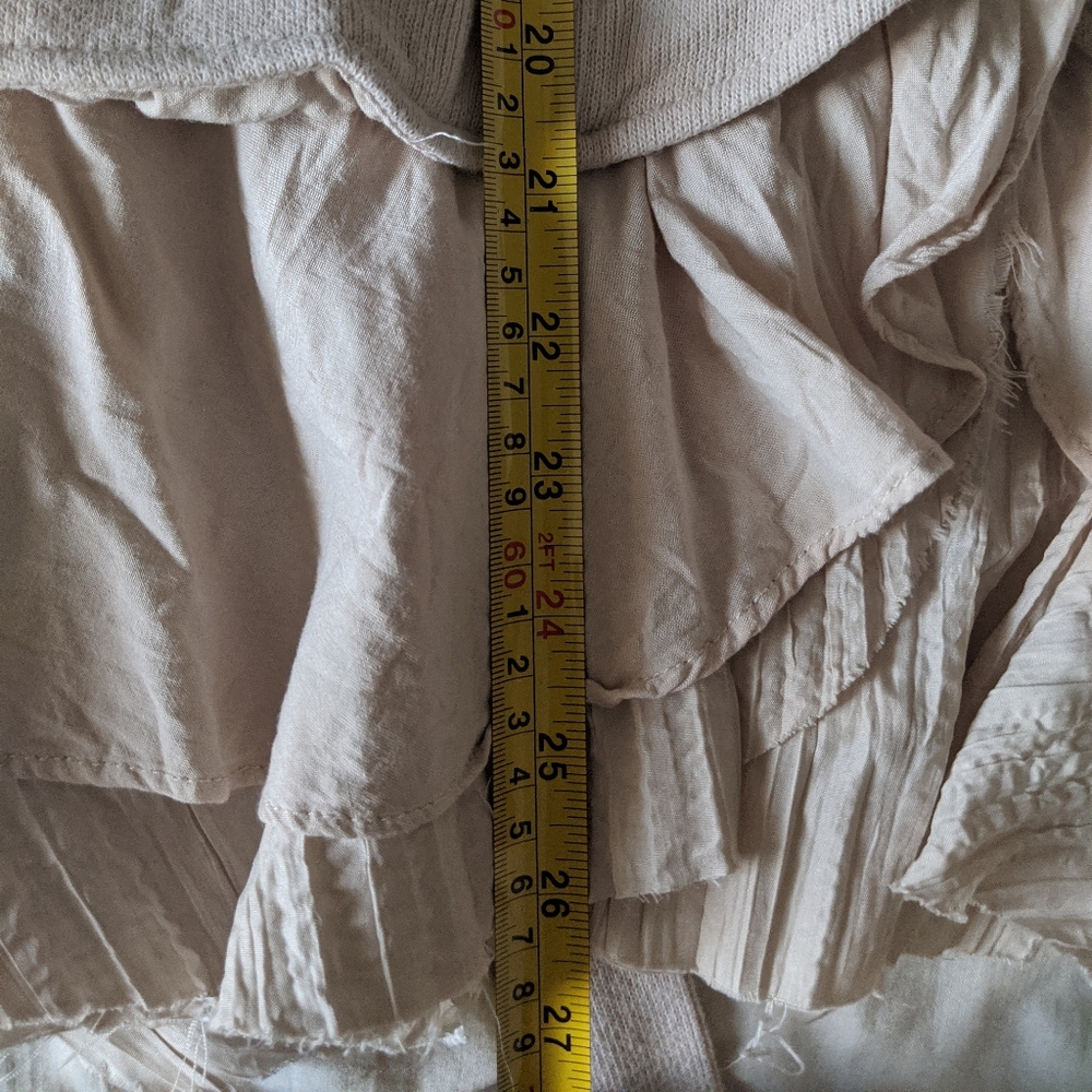 Free People Layered Ruffle Military Jacket Sz 8 - Picture 9 of 11